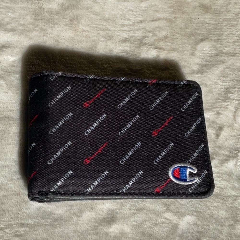 Champion Black and Red Logo Wallet nwot